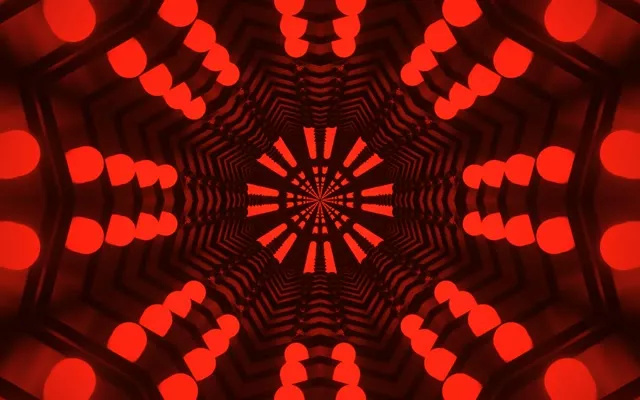 Röd Neontunnel Kaleidoskop VJ Loop 60fps 16:10 MacBook Skärmsläckare