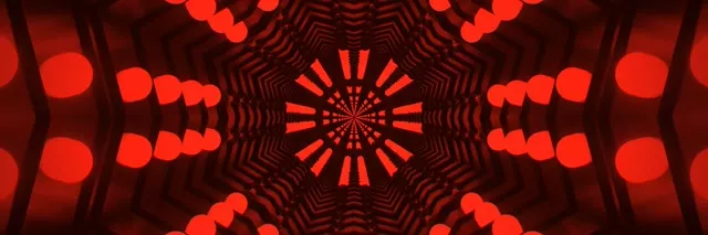 Rdeči Neonski Predor Kaleidoskop Vrtinec VJLoops 3:1 Trojno Širok 60fps Ohranjevalnik Zaslona