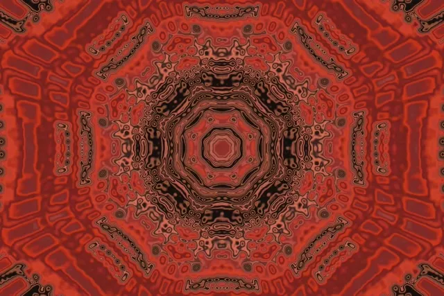 Piros Neon Tunnel Mandala 3:2 Surface 60fps Képernyővédő VJLoops