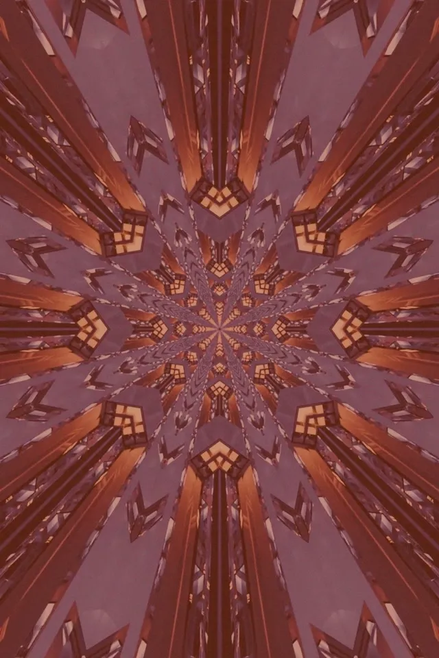 Screensaver حلقه VJ تونل نئون کالیدوسکوپ عنبر درخشان 2:3 Portrait 60fps