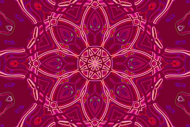 Neono Tunelis Kaleidoskopas Mandala VJLoops 3:2 Surface 60fps Ekrano Užsklanda