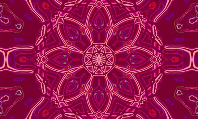 Neon Tonnel Mandala Kaleidoskoop 5:3 wyd 60fps Skermbeskermer Vj loop