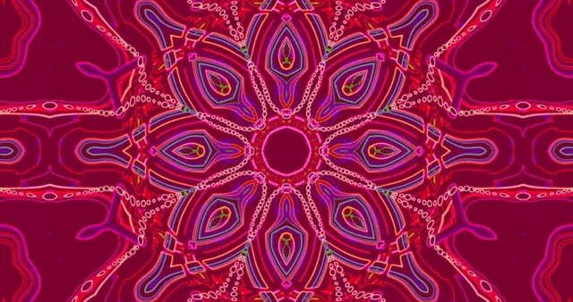 Túnel Neón Vermello Mandala 4K UHD 60fps Protector de Pantalla VJ Loop