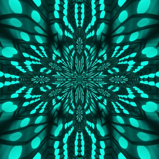 Vj loop Neon Tunnel Rød Fraktal Mandala 1:1 kvadrat 60fps Pauseskærm