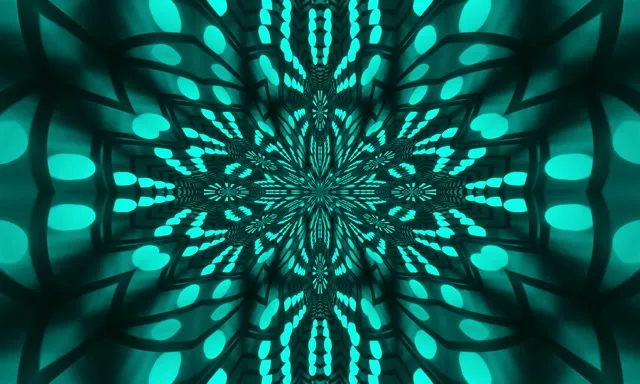 Terowong Neon Ledakan Mandala Fraktal Merah VJ Loop 5:3 Lebar 60fps Screensaver