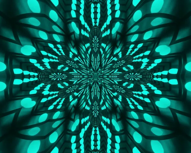 Caleidoscop Fractal Roșu Tunel Neon VJ Loop 5:4 Industrial 60fps Screensaver