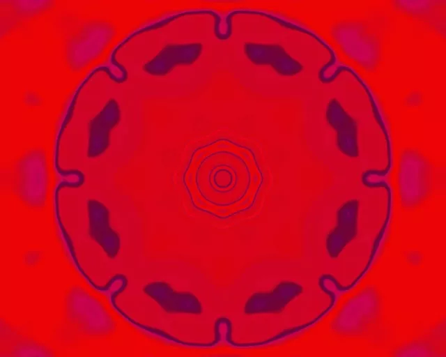 Červený Neon Tunel Mandala Loop 5:4 Priemyselný 60fps Šetrič Obrazovky VJLoops