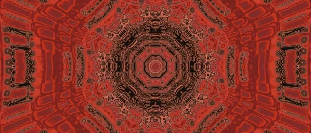 Rød Neon Tunnel Mandala Pauseskærm 21:9 Ultrawide 60fps VJLoops