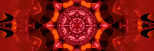 Red Neon Tunnel Mandala Screensaver 3:1 Triple Wide 60fps VJ Loop