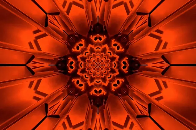 Красный Неоновый Туннель Мандала Заставка 3:2 Surface 60fps VJLoops для ПК