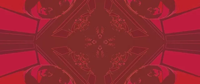 Rød Kaleidoskop Diamant Neon Tunnel VJ Loop 2.39:1 Cinemascope 60fps Pauseskærm