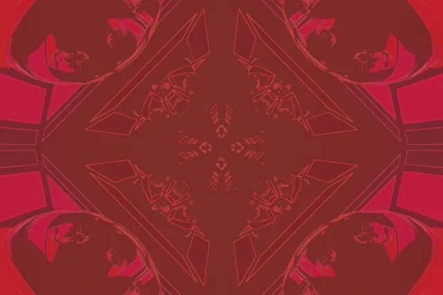 Red Diamond Kaleidoscope Neon Tunnel VJ Loop 3:2 Surface 60fps Screensaver