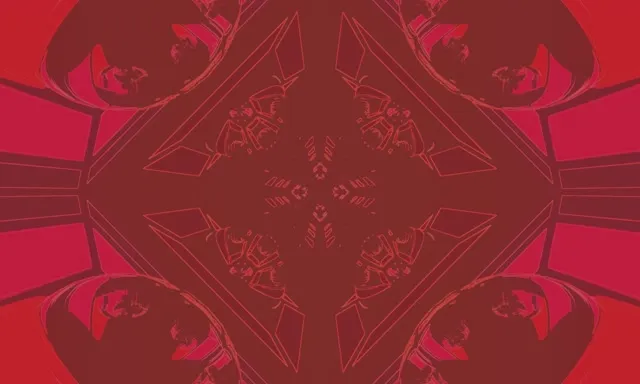 Kırmızı Kaydoskop Elmas Neon Tünel Vj Loop 5:3 Wide 60fps Screensaver