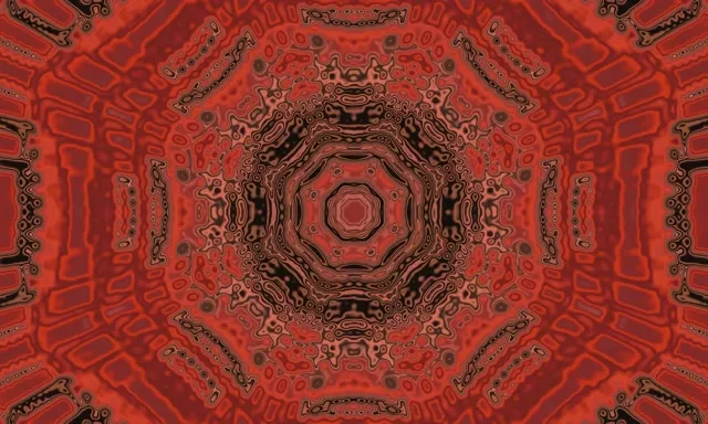 Piros Neon Tunnel Mandala Képernyővédő 5:3 Széles 60fps VJLoops PC