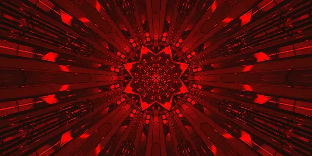 Czerwony Neon Tunel Mandala Wygaszacz 60fps 2:1 Univisium VJ Loop