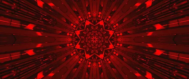Tunnel Neon Rosso Mandala Screensaver 60fps 2.39:1 Cinemascope VJLoops