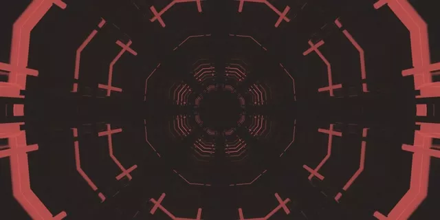 Túnel Neón Vermello Octógono Grella VJ Loop 2:1 Univisium 60fps Protector de Pantalla