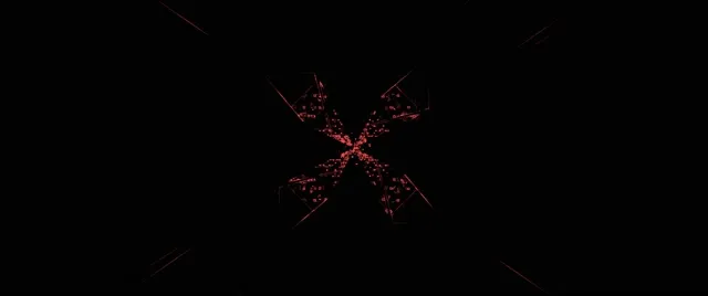 Red Starburst Neon Tunnel VJLoops 2.39:1 Cinemascope 60fps Screensaver