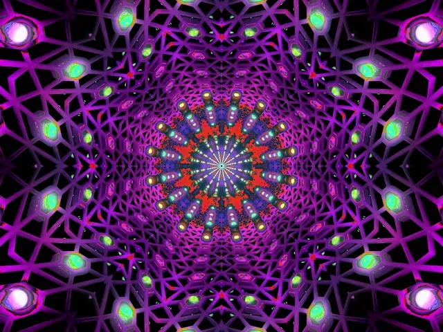 Neon Tunel Crveni Fraktalni Kaleidoskop VJ Loop 4:3 Classic 60fps Screensaver