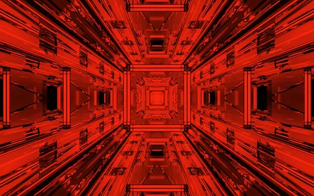 Röd Neon Tunnel Fraktal Vortex VJ Loop 60fps 16:10 MacBook Skärmsläckare