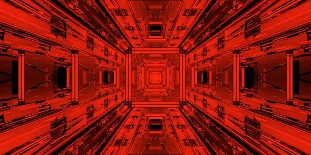 Tunel Neon Roșu Vortex Fractal 2:1 Univisium 60fps Screensaver Vj Loop