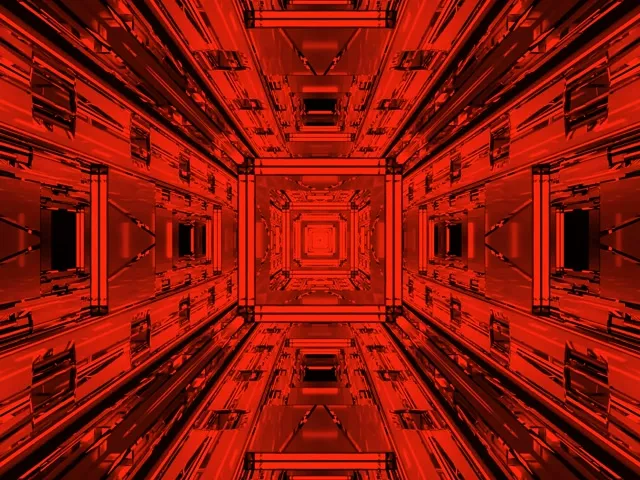 Kırmızı Fraktal Neon Tünel Vj Loop 4:3 Classic 60fps Screensaver