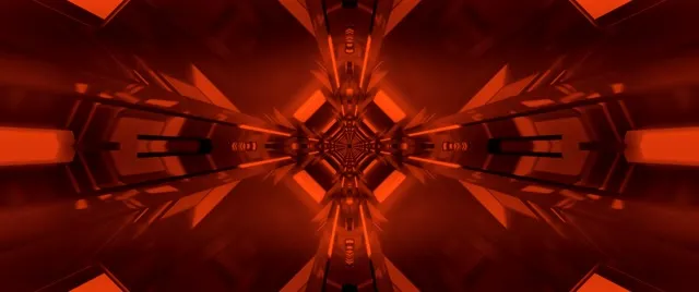 Rot Neon Tunnel Fraktal Kaleidoskop 2.39:1 Cinemascope 60fps Bildschirmschoner Vj Loop