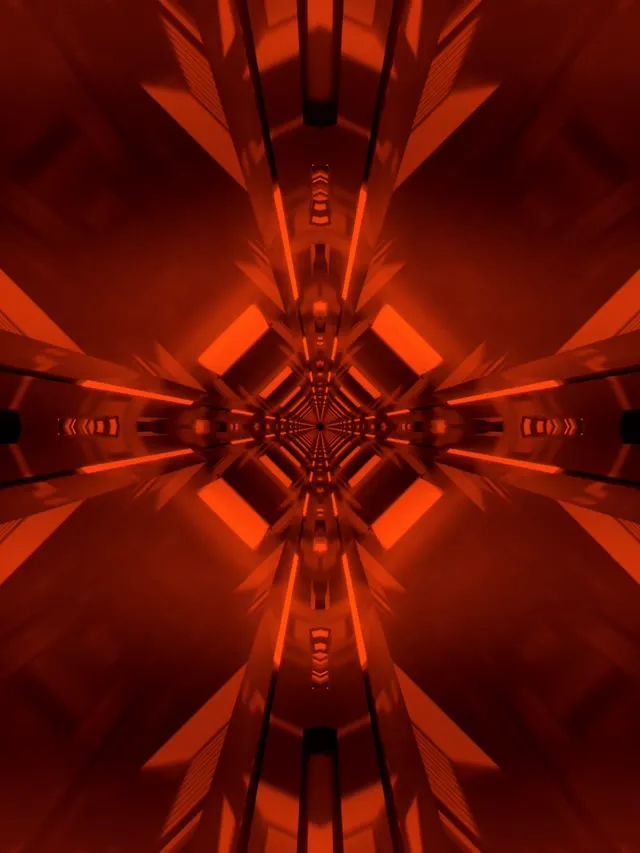 Đường Hầm Neon Thập Tự Kaleidoscope Đỏ VJ Loop 3:4 iPad Dọc 60fps Screensaver