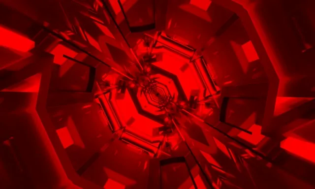 Kırmızı Neon Tüneli Spiral Altıgen VJ Loop 5:3 Geniş 60fps Ekran Koruyucu