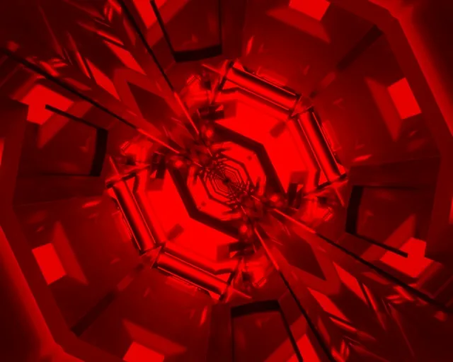 Κόκκινο Νέον Τούνελ Σπιράλ Διαμάντι Δίνη VJLoops 5:4 Βιομηχανικό 60fps Προφύλαξη Οθόνης