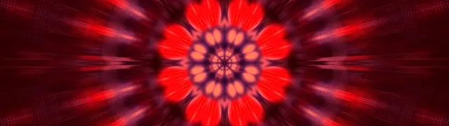 Neon Tunnel Rood Fractaal Kaleidoscoop Uitbarsting 32:9 Super Ultrawide 60fps Schermbeveiliging VJLoops