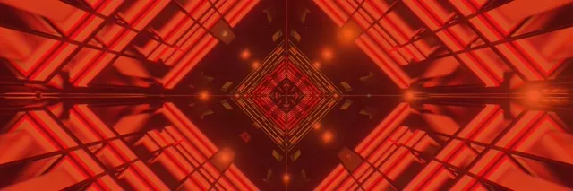 VJ Loop Crveni Dijamant Neon Tunel 3:1 Triple Wide 60fps Čuvar Ekrana