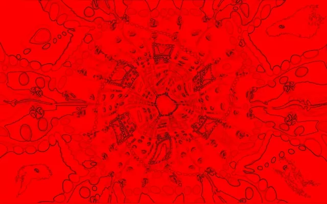 लाल भग्न कैलीडोस्कोप Neon सुरंग Vj Loop 16:10 MacBook 60fps स्क्रीनसेवर