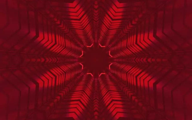 Red Neon Tunnel Kaleidoscope Star VJ Loop 60fps 16:10 MacBook Screensaver