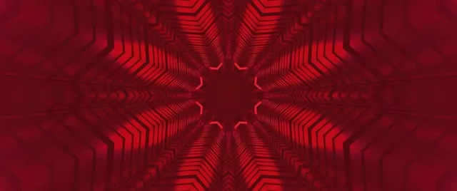 Red Neon Tunnel Kaleidoscope Star Vj Loop 2.39:1 Cinemascope 60fps Screensaver