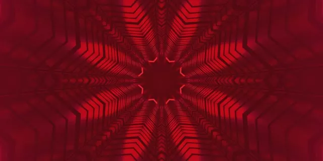 Red Kaleidoscope Star Neon Tunnel Vj Loop 2:1 Univisium 60fps Screensaver