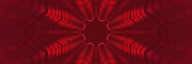 Red Neon Tunnel Kaleidoscope Star Burst VJ Loop 3:1 Triple Wide 60fps Screensaver