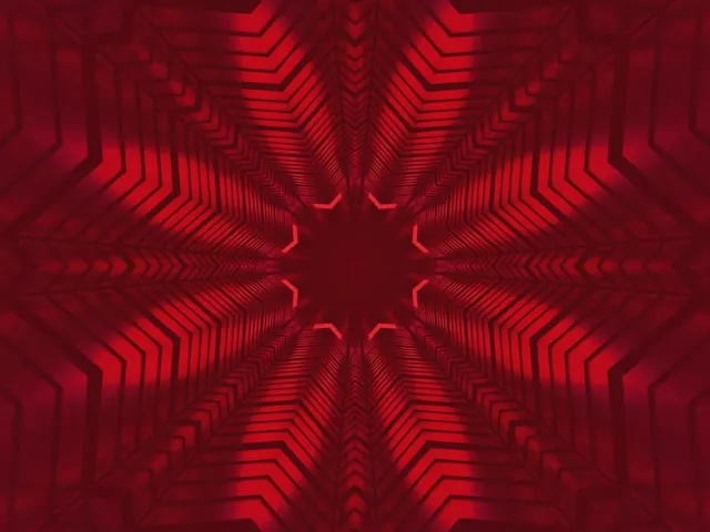 Vj loop Neon Tunnel Red Star Kaleidoscope 4:3 classic 60fps Screensaver