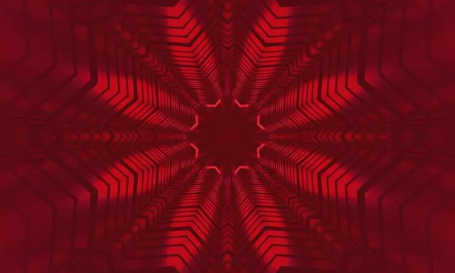 Red Neon Tunnel Kaleidoscope Star VJ Loop 5:3 Wide 60fps Screensaver