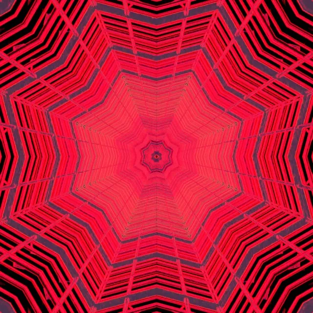 VJLoops Neon Alagút Vörös Csillag Sokszög Örvény 1:1 Square 60fps Képernyővédő