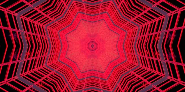 Rood Neon Tunnel Ster Vortex VJLoops 2:1 Univisium 60fps Schermbeveiliging