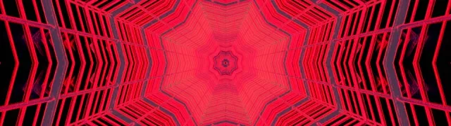 Neon Tunnel Red Octagon Kaleidoscope Vj Loop 32:9 Super Ultrawide 60fps Screensaver