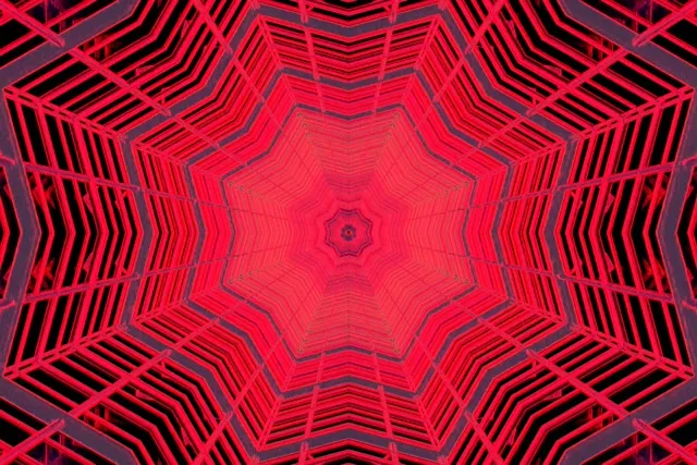 Neon Tunnel Red Star Vortex VJ Loop 3:2 Surface 60fps Screensaver