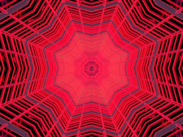 Neon Tunel Crveni Oktagon Vorteks VJ Loop 4:3 Classic 60fps Čuvar Ekrana