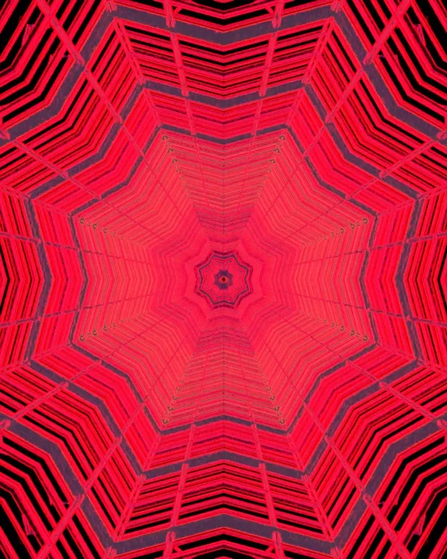 Neon Tunnel Red Octagon Spiral VJ Loop 4:5 Instagram 60fps Screensaver