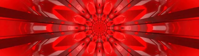 מנהרת ניאון אדום קליידוסקופ פיצוץ 32:9 סופר רחב-על 60fps שומר מסך VJ Loop