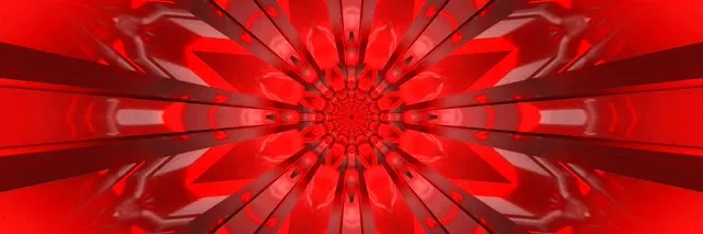 Crveni Neon Tunel Kaleidoskop Prasak VJ Loop 3:1 Triple Wide 60fps Screensaver