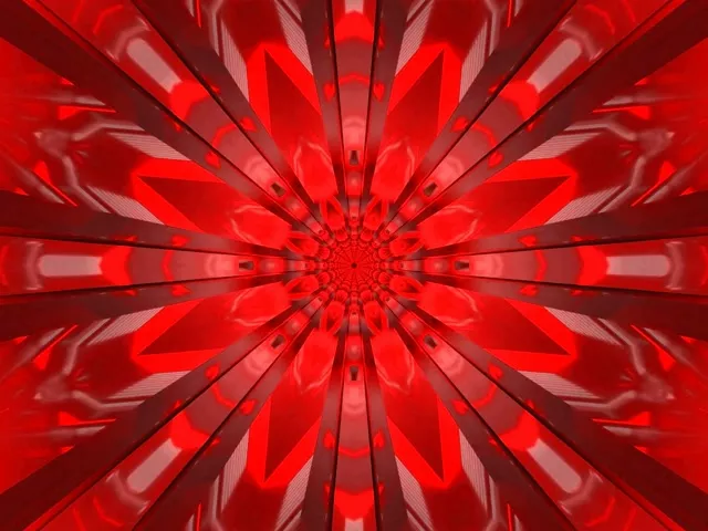 VJループ 赤輝くネオントンネルバースト 4:3 クラシック 60fps スクリーンセーバー