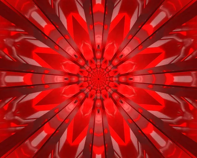 Červený Neon Tunel Radiálny Výbuch 5:4 Priemyselný 60fps Šetrič Obrazovky VJLoops