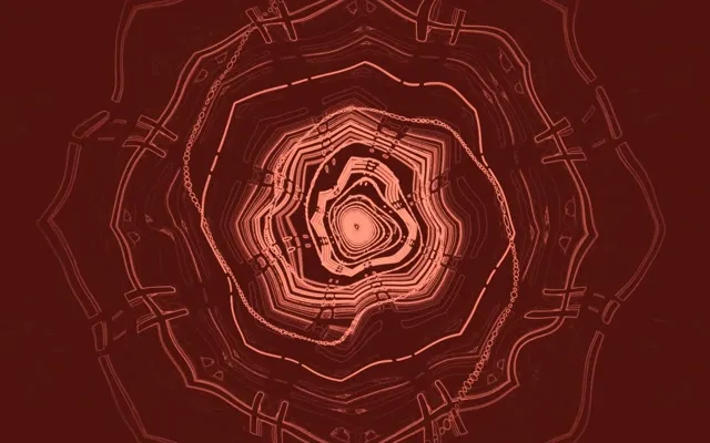 Röd Neon Tunnel Octagon Vortex VJ Loop 60fps 16:10 Macbook Screensaver